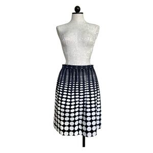 J. Crew Factory NEW Polka Dot A Line Skirt Pockets Cotton Black & White Size 4